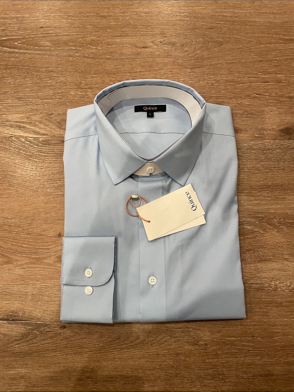 Quince Men's Pale Blue Dress Shirt with Point Collar